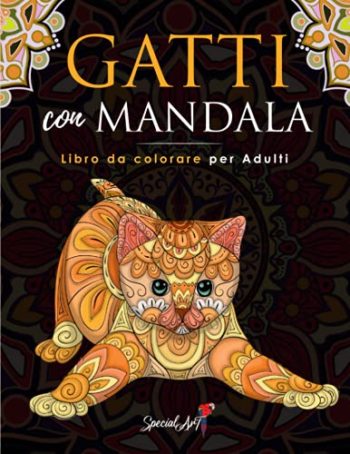Gatti con Mandala - Libro da Colorare per Adulti: Più di 50